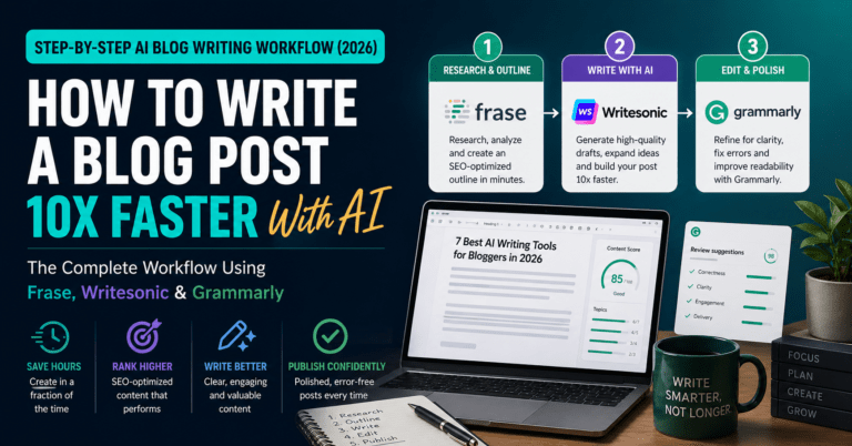 How to Write a Blog Post 10x Faster With AI: The Step-by-Step Workflow (2026)