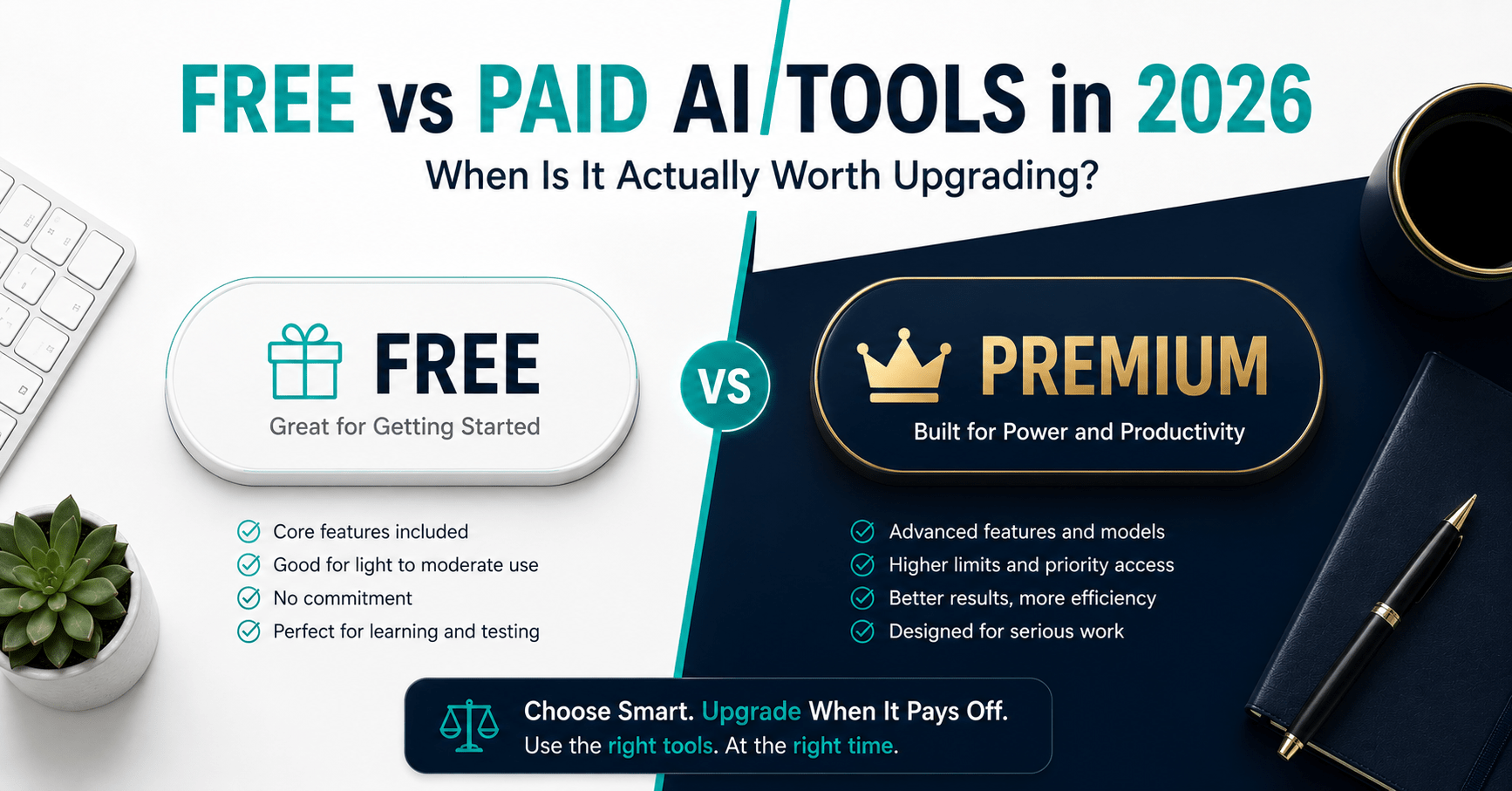 Free vs paid AI tools 2026 — when to upgrade and which plans are actually worth it