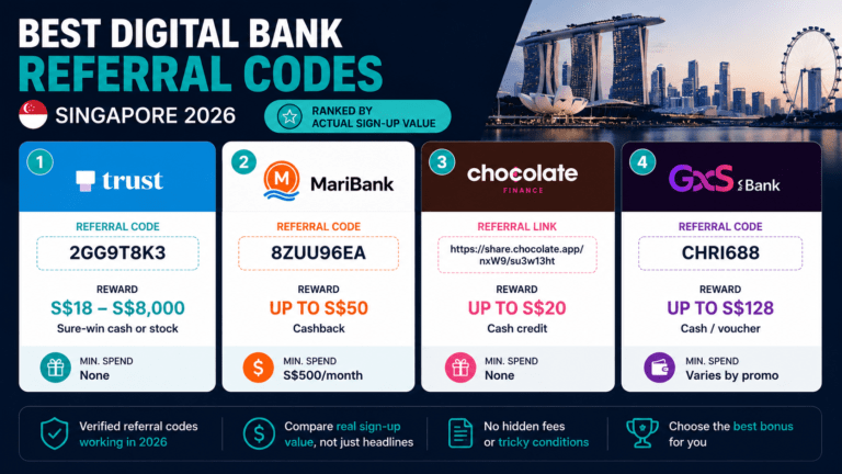 Best Digital Bank Referral Codes in Singapore (2026): Ranked by Actual Sign-Up Value