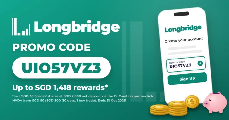 Longbridge promo code UIO57VZ3: up to SGD 1,418 welcome rewards incl. SGD 30 SpaceX shares via the DLCuration partner link, Oct 2026